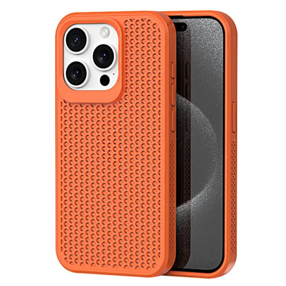 For iPhone 15 Pro Heat Dissipation Case PC+TPU Honeycomb Breatchable Phone Cover Wholesale