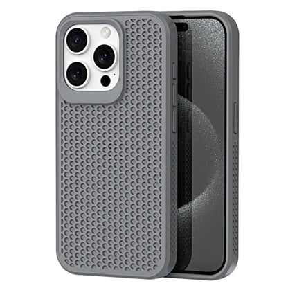 For iPhone 15 Pro Heat Dissipation Case PC+TPU Honeycomb Breatchable Phone Cover Wholesale