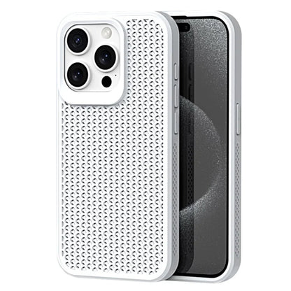 For iPhone 15 Pro Heat Dissipation Case PC+TPU Honeycomb Breatchable Phone Cover Wholesale