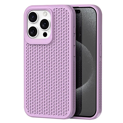 For iPhone 15 Pro Heat Dissipation Case PC+TPU Honeycomb Breatchable Phone Cover Wholesale