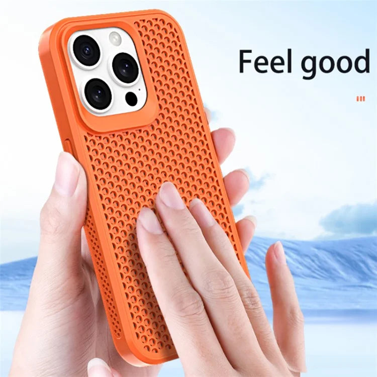 For iPhone 15 Pro Heat Dissipation Case PC+TPU Honeycomb Breatchable Phone Cover Wholesale