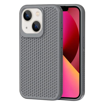 For iPhone 14 Heat Dissipation Case PC+TPU Breathable Hollow Phone Cover