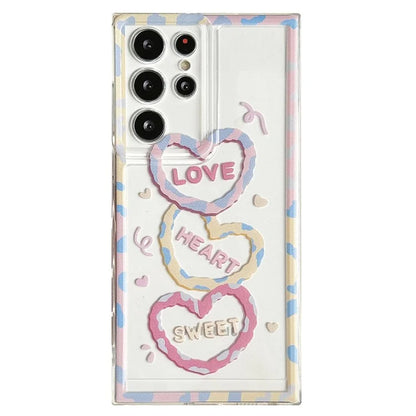 For Samsung Galaxy S22 Ultra 5G Case Love Heart Pattern TPU Shockproof Phone Cover