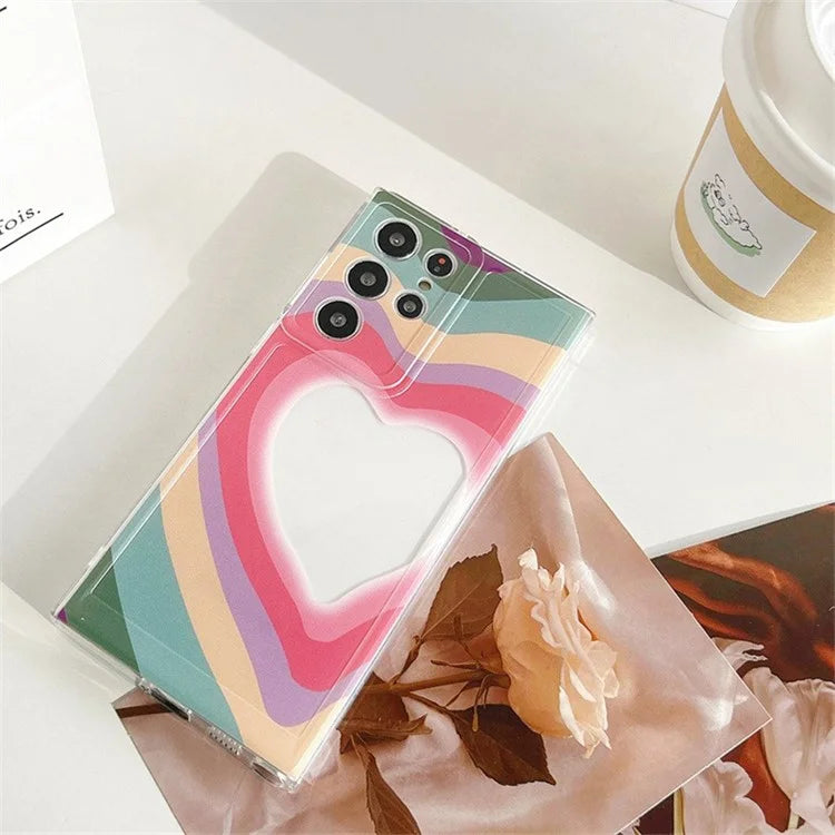 For Samsung Galaxy S22 Ultra 5G Case Love Heart Pattern TPU Shockproof Phone Cover