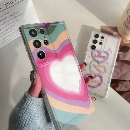 For Samsung Galaxy S22 Ultra 5G Case Love Heart Pattern TPU Shockproof Phone Cover