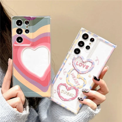 For Samsung Galaxy S22 Ultra 5G Case Love Heart Pattern TPU Shockproof Phone Cover
