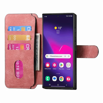 CASENEO MW-03 For Samsung Galaxy S24 Ultra Case Retro Leather Coated TPU Phone Cover 2 in 1 Detachable