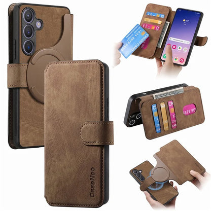 CASENEO MW-03 For Samsung Galaxy S24 Wallet Case Leather+TPU Magnetic Detachable Phone Cover