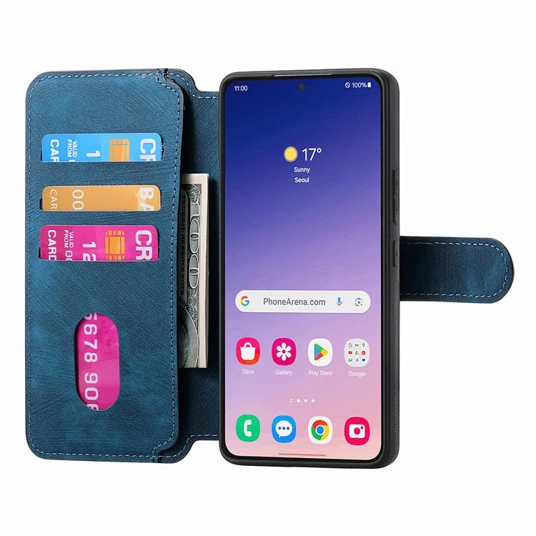 CASENEO MW-03 For Samsung Galaxy S24 Wallet Case Leather+TPU Magnetic Detachable Phone Cover