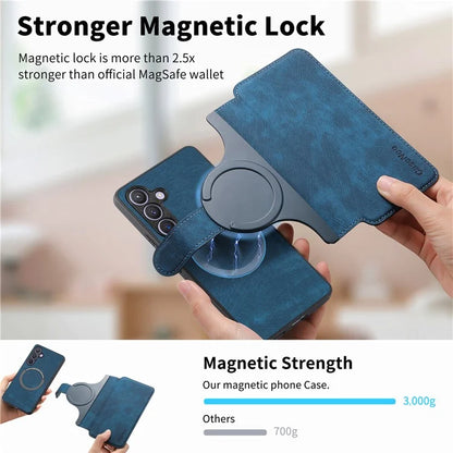 CASENEO MW-03 For Samsung Galaxy S24 Wallet Case Leather+TPU Magnetic Detachable Phone Cover