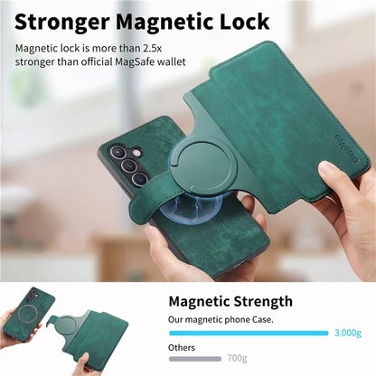 CASENEO MW-03 For Samsung Galaxy S24 Wallet Case Leather+TPU Magnetic Detachable Phone Cover