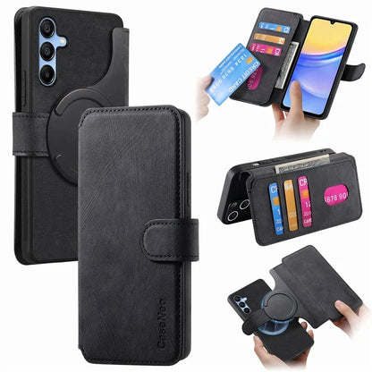 CASENEO MW-03 For Samsung Galaxy A25 5G (Global) (161.0 x 76.5 x 8.3mm) Case Detachable Magnetic Leather Cell Phone Back Cover