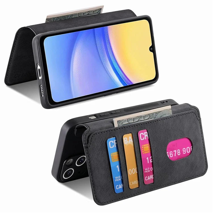 CASENEO MW-03 For Samsung Galaxy A25 5G (Global) (161.0 x 76.5 x 8.3mm) Case Detachable Magnetic Leather Cell Phone Back Cover