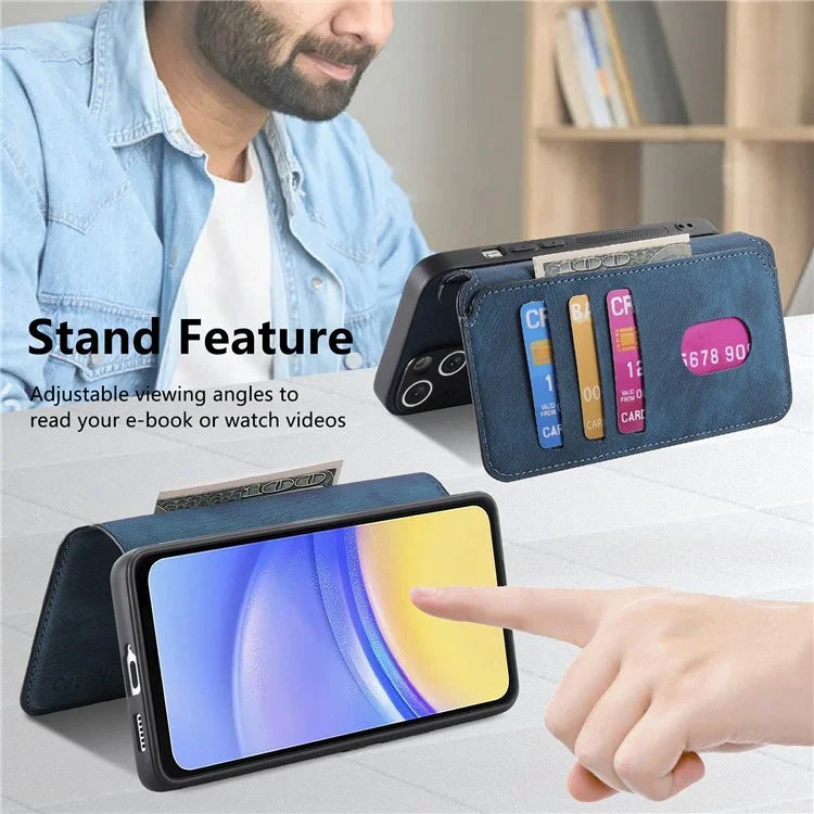 CASENEO MW-03 For Samsung Galaxy A25 5G (Global) (161.0 x 76.5 x 8.3mm) Case Detachable Magnetic Leather Cell Phone Back Cover