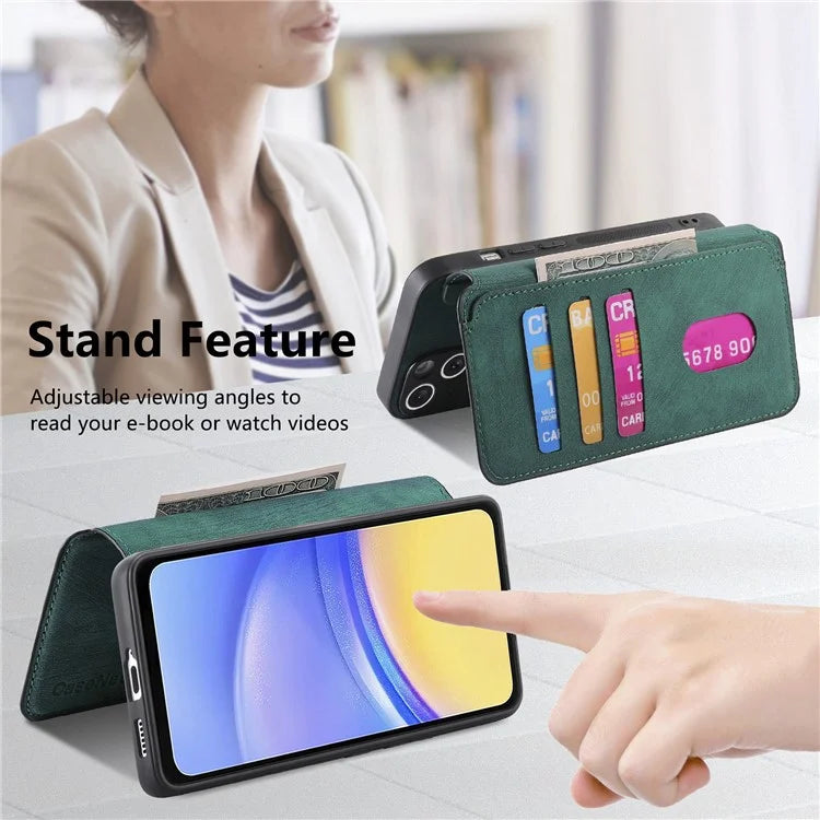 CASENEO MW-03 For Samsung Galaxy A25 5G (Global) (161.0 x 76.5 x 8.3mm) Case Detachable Magnetic Leather Cell Phone Back Cover