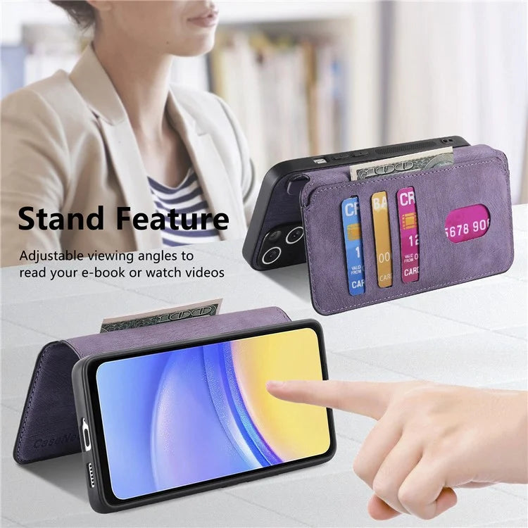 CASENEO MW-03 For Samsung Galaxy A25 5G (Global) (161.0 x 76.5 x 8.3mm) Case Detachable Magnetic Leather Cell Phone Back Cover