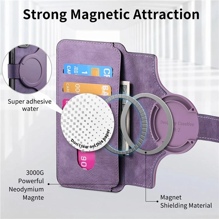 CASENEO MW-03 For Samsung Galaxy A25 5G (Global) (161.0 x 76.5 x 8.3mm) Case Detachable Magnetic Leather Cell Phone Back Cover