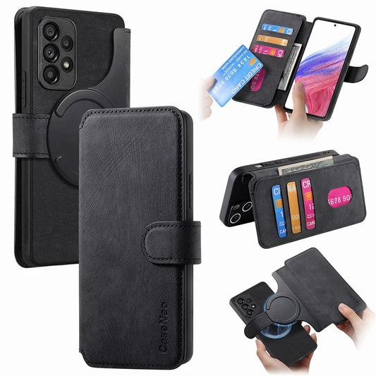 CASENEO MW-03 For Samsung Galaxy A53 5G Case Retro Leather Detachable Magnetic Wallet Back Cover