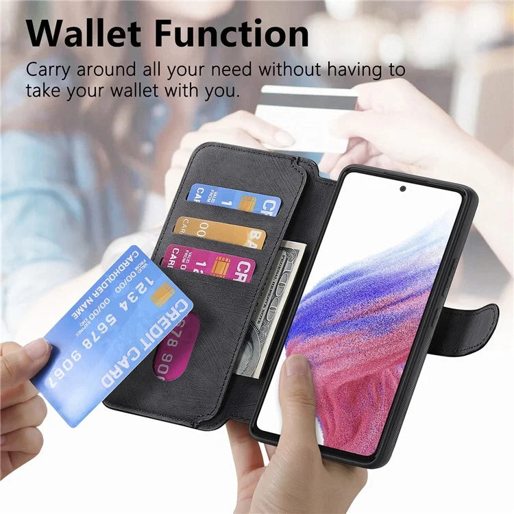 CASENEO MW-03 For Samsung Galaxy A53 5G Case Retro Leather Detachable Magnetic Wallet Back Cover