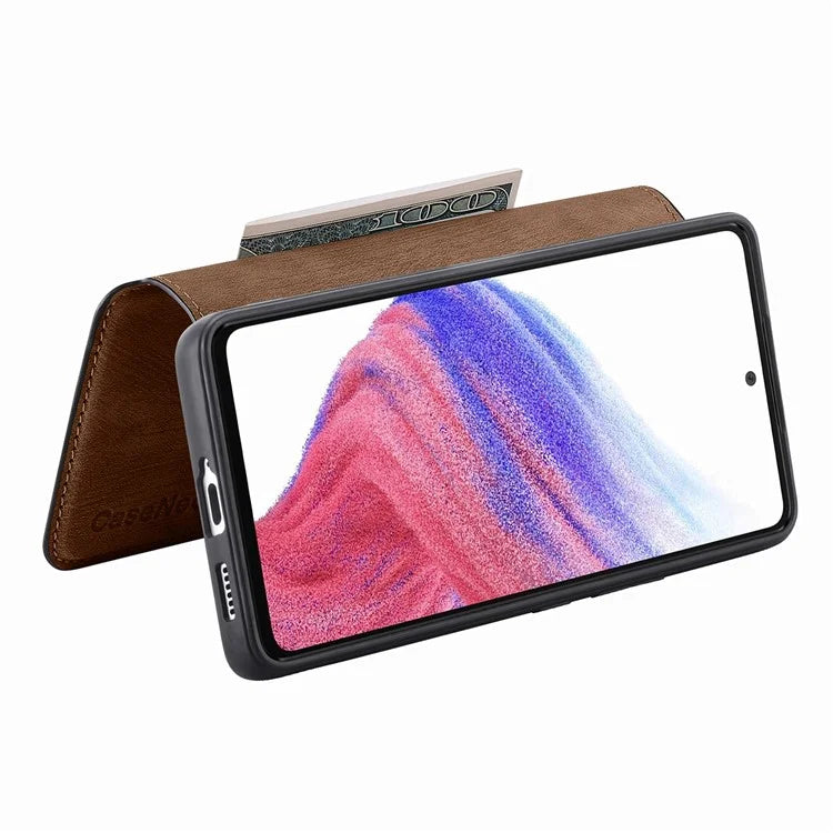 CASENEO MW-03 For Samsung Galaxy A53 5G Case Retro Leather Detachable Magnetic Wallet Back Cover