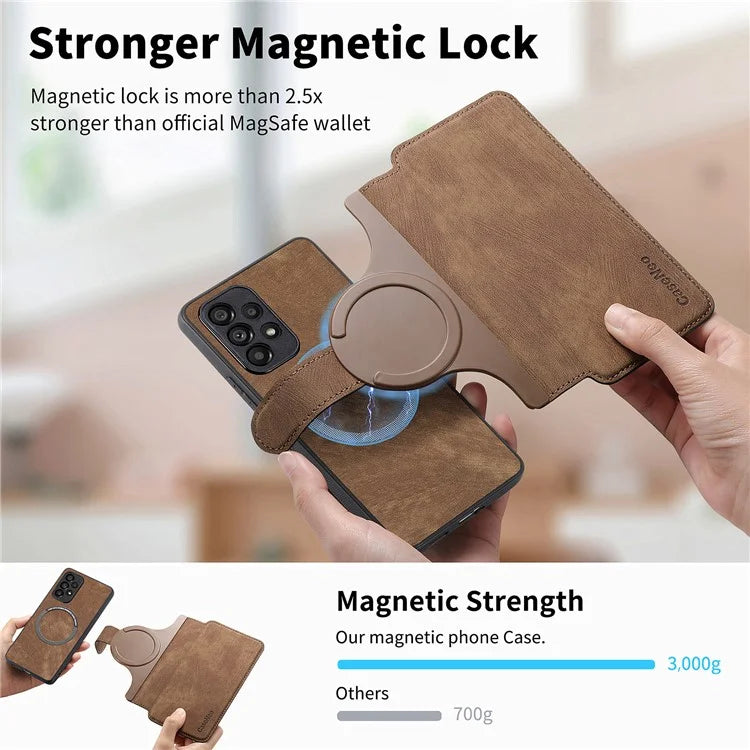 CASENEO MW-03 For Samsung Galaxy A53 5G Case Retro Leather Detachable Magnetic Wallet Back Cover