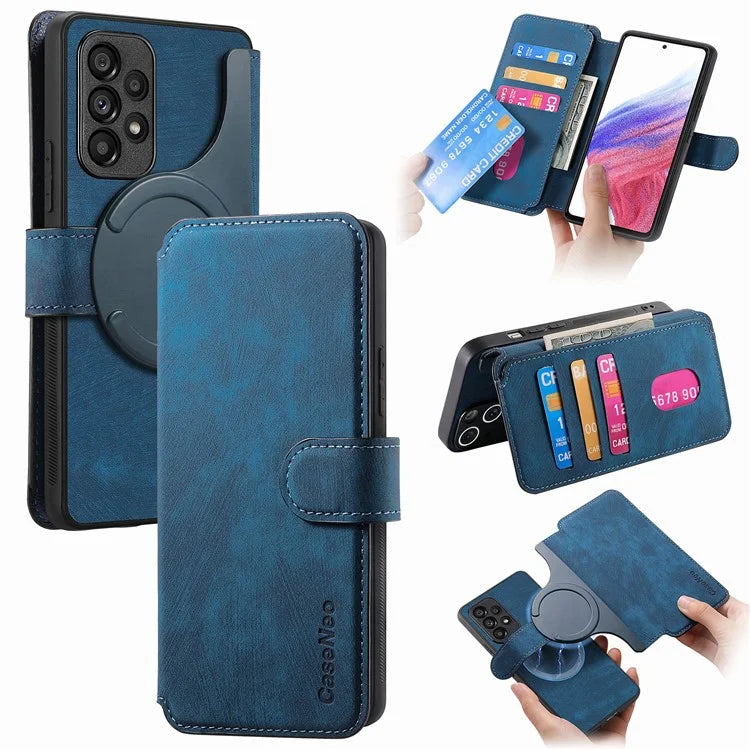 CASENEO MW-03 For Samsung Galaxy A53 5G Case Retro Leather Detachable Magnetic Wallet Back Cover