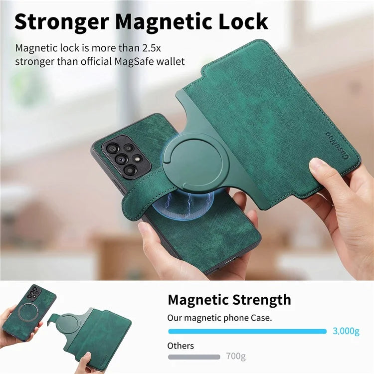 CASENEO MW-03 For Samsung Galaxy A53 5G Case Retro Leather Detachable Magnetic Wallet Back Cover