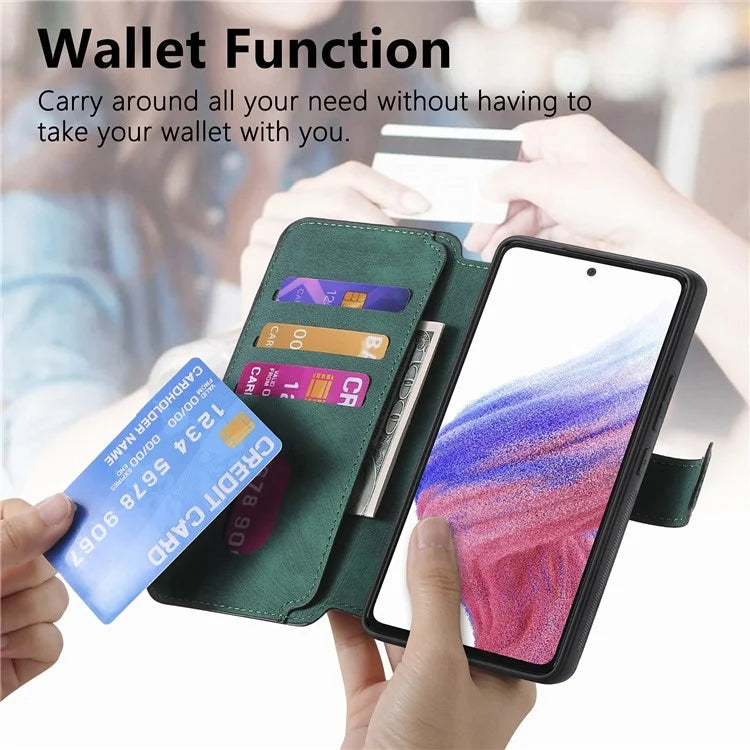 CASENEO MW-03 For Samsung Galaxy A53 5G Case Retro Leather Detachable Magnetic Wallet Back Cover