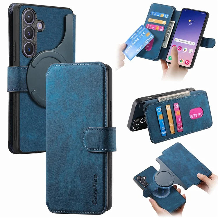 CASENEO MW-03 For Samsung Galaxy S24+ Case RFID Blocking Leather+TPU Detachable Phone Cover
