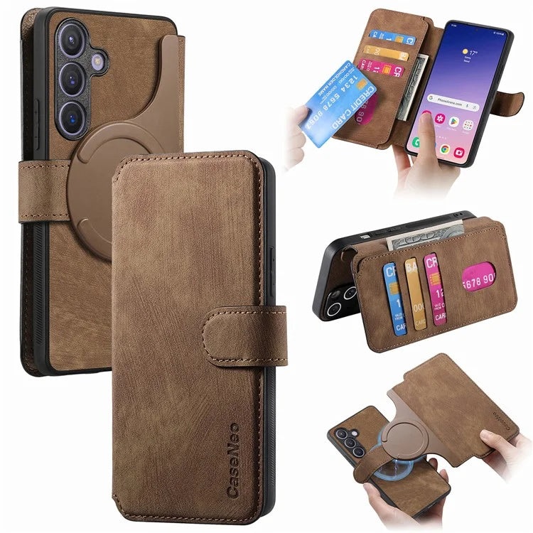 CASENEO MW-03 For Samsung Galaxy S24+ Case RFID Blocking Leather+TPU Detachable Phone Cover