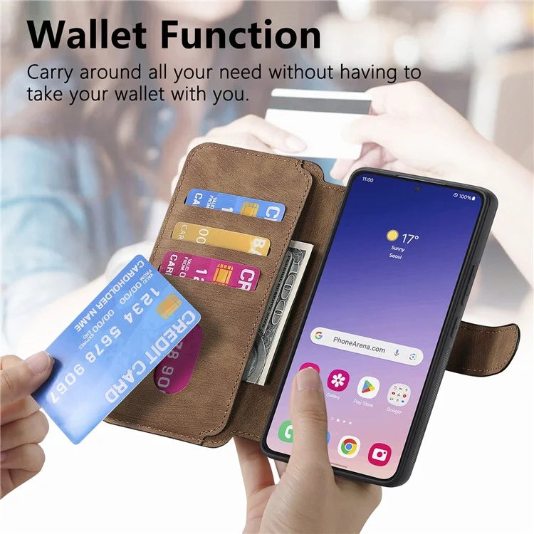 CASENEO MW-03 For Samsung Galaxy S24+ Case RFID Blocking Leather+TPU Detachable Phone Cover