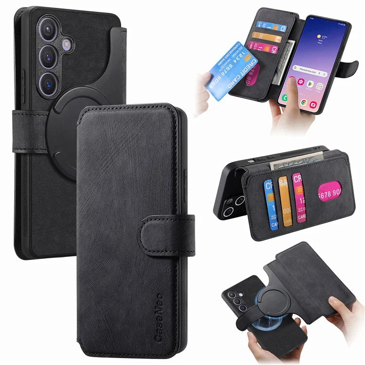 CASENEO MW-03 For Samsung Galaxy S24+ Case RFID Blocking Leather+TPU Detachable Phone Cover