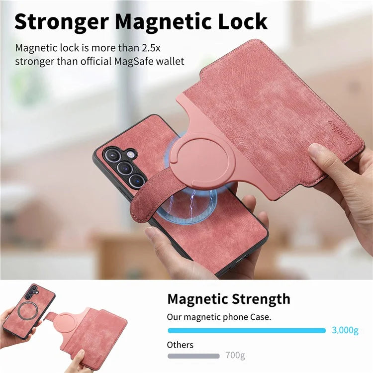 CASENEO MW-03 For Samsung Galaxy S24+ Case RFID Blocking Leather+TPU Detachable Phone Cover