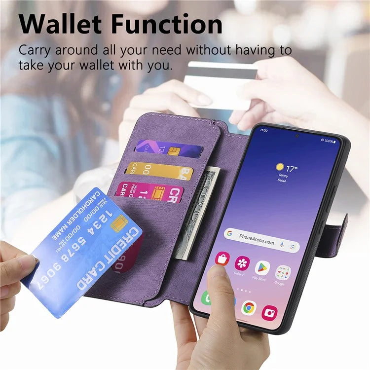 CASENEO MW-03 For Samsung Galaxy S24+ Case RFID Blocking Leather+TPU Detachable Phone Cover