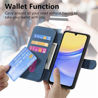 CASENEO MW-03 For Samsung Galaxy A15 4G / 5G Case Retro Leather Stand RFID Blocking Detachable Phone Cover