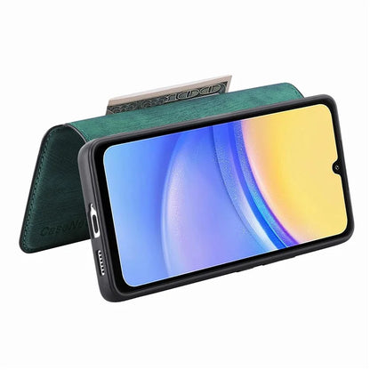 CASENEO MW-03 For Samsung Galaxy A15 4G / 5G Case Retro Leather Stand RFID Blocking Detachable Phone Cover
