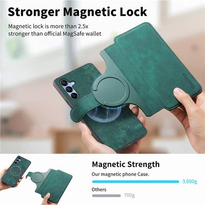 CASENEO MW-03 For Samsung Galaxy A15 4G / 5G Case Retro Leather Stand RFID Blocking Detachable Phone Cover