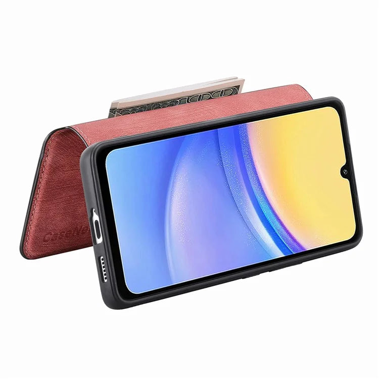 CASENEO MW-03 For Samsung Galaxy A15 4G / 5G Case Retro Leather Stand RFID Blocking Detachable Phone Cover