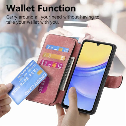 CASENEO MW-03 For Samsung Galaxy A15 4G / 5G Case Retro Leather Stand RFID Blocking Detachable Phone Cover