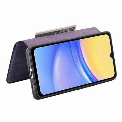 CASENEO MW-03 For Samsung Galaxy A15 4G / 5G Case Retro Leather Stand RFID Blocking Detachable Phone Cover