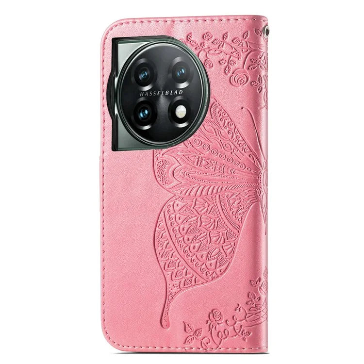 For OnePlus 12 5G Case PU Leather Butterfly Pattern Magnetic Flip Phone Cover