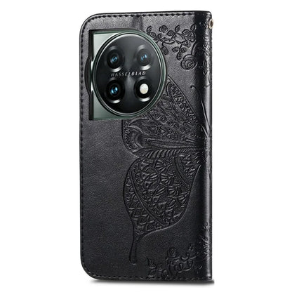 For OnePlus 12 5G Case PU Leather Butterfly Pattern Magnetic Flip Phone Cover
