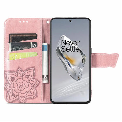 For OnePlus 12 5G Case PU Leather Butterfly Pattern Magnetic Flip Phone Cover