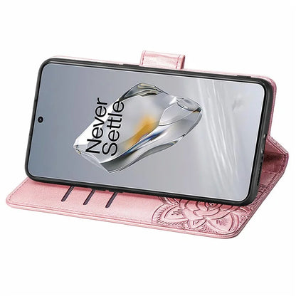 For OnePlus 12 5G Case PU Leather Butterfly Pattern Magnetic Flip Phone Cover