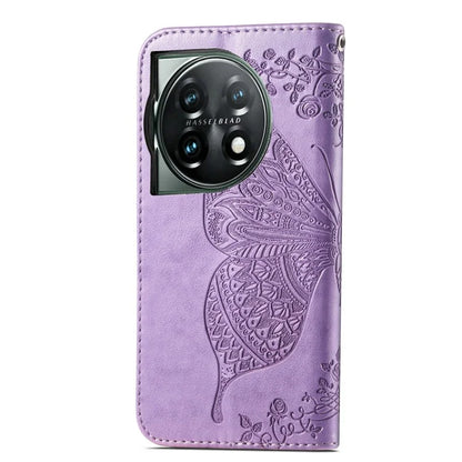For OnePlus 12 5G Case PU Leather Butterfly Pattern Magnetic Flip Phone Cover
