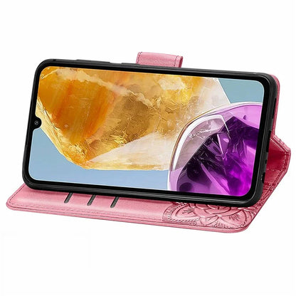 For Samsung Galaxy M15 5G Case Butterfly Pattern PU Leather Hand Strap Wallet Purse Phone Cover