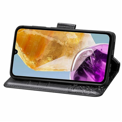 For Samsung Galaxy M15 5G Case Butterfly Pattern PU Leather Hand Strap Wallet Purse Phone Cover