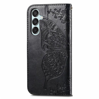 For Samsung Galaxy M15 5G Case Butterfly Pattern PU Leather Hand Strap Wallet Purse Phone Cover
