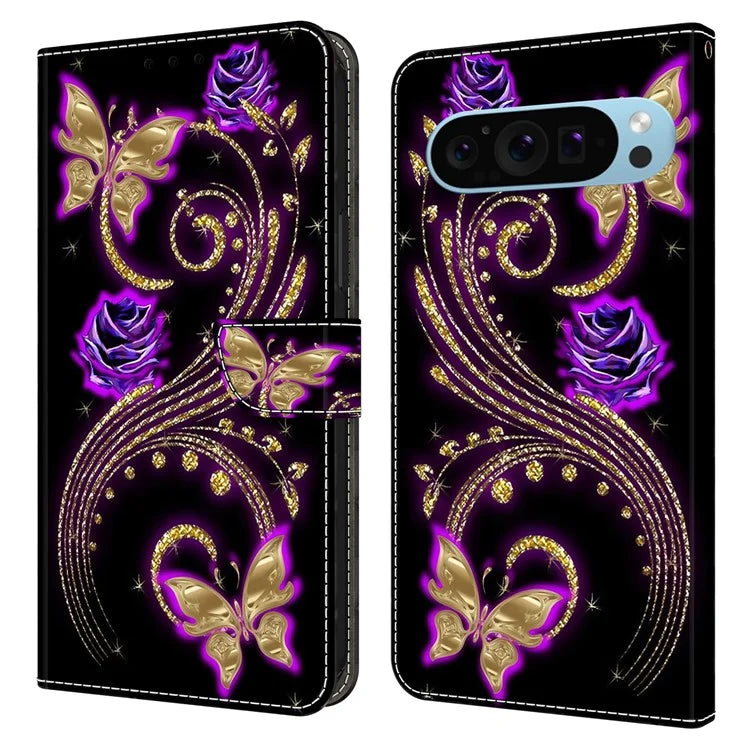 For Google Pixel 9 / Pixel 9 Pro Case Card Holder 3D Pattern PU Leather Protective Phone Cover