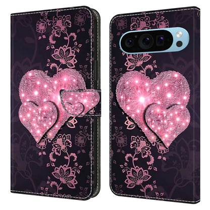 For Google Pixel 9 / Pixel 9 Pro Case Card Holder 3D Pattern PU Leather Protective Phone Cover
